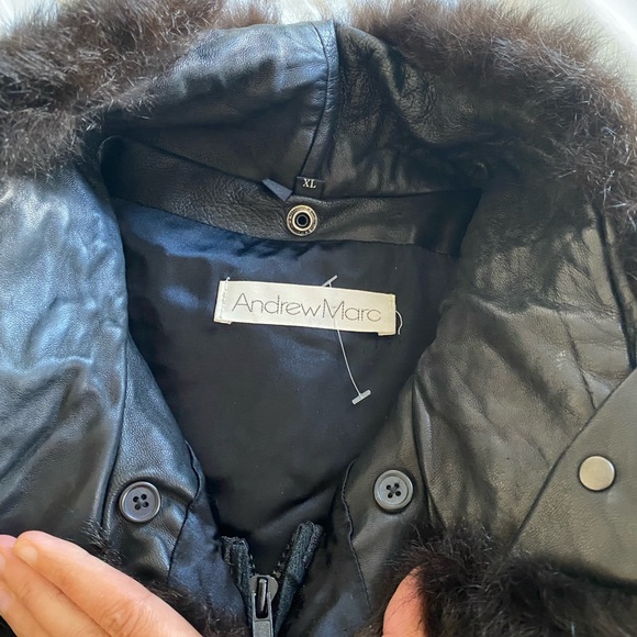 ANDREW MARC BROWN BLACK FAUX FUR CHIC VEST XL - Picture 4 of 8